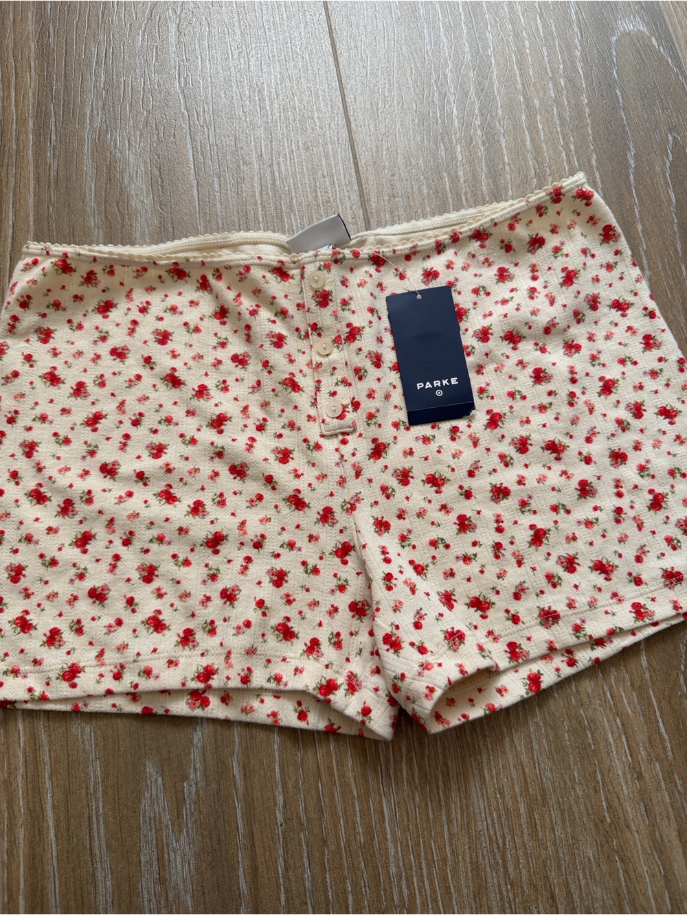 PARKE X Target Cream Floral Bike Shorts- Women’s Lounge Shorts NWT M